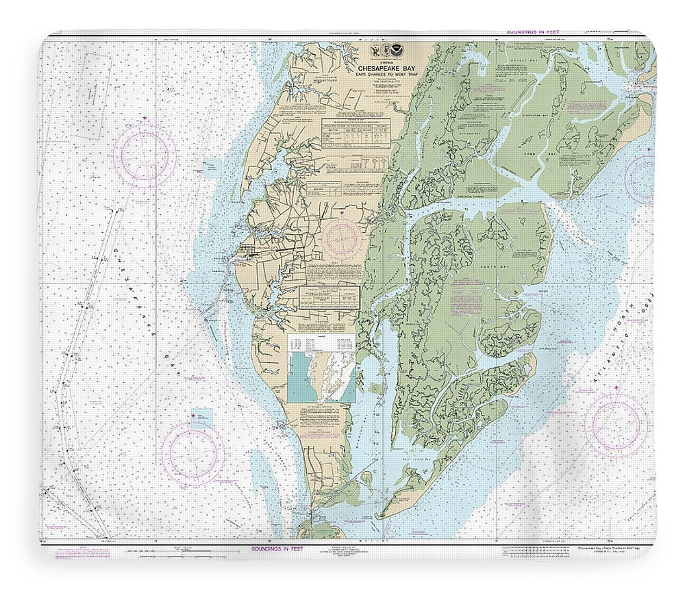 Nautical Chart-12224 Chesapeake Bay Cape Charles-wolf Trap - Blanket