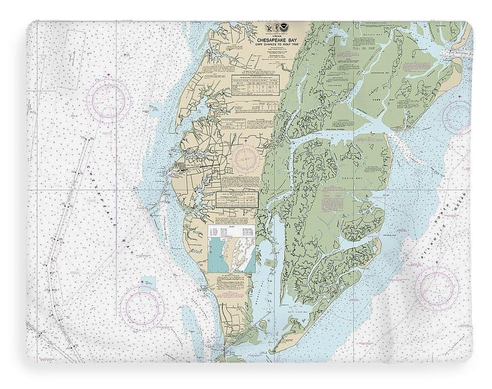Nautical Chart-12224 Chesapeake Bay Cape Charles-wolf Trap - Blanket