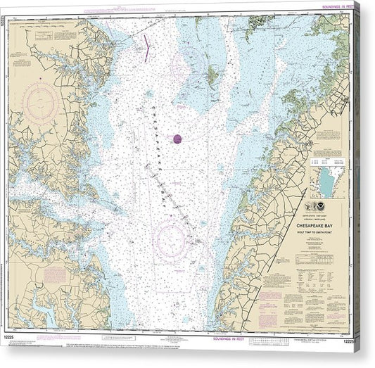 Nautical Chart-12225 Chesapeake Bay Wolf Trap-Smith Point  Acrylic Print