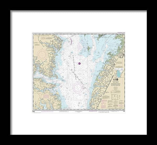 Nautical Chart-12225 Chesapeake Bay Wolf Trap-smith Point - Framed Print