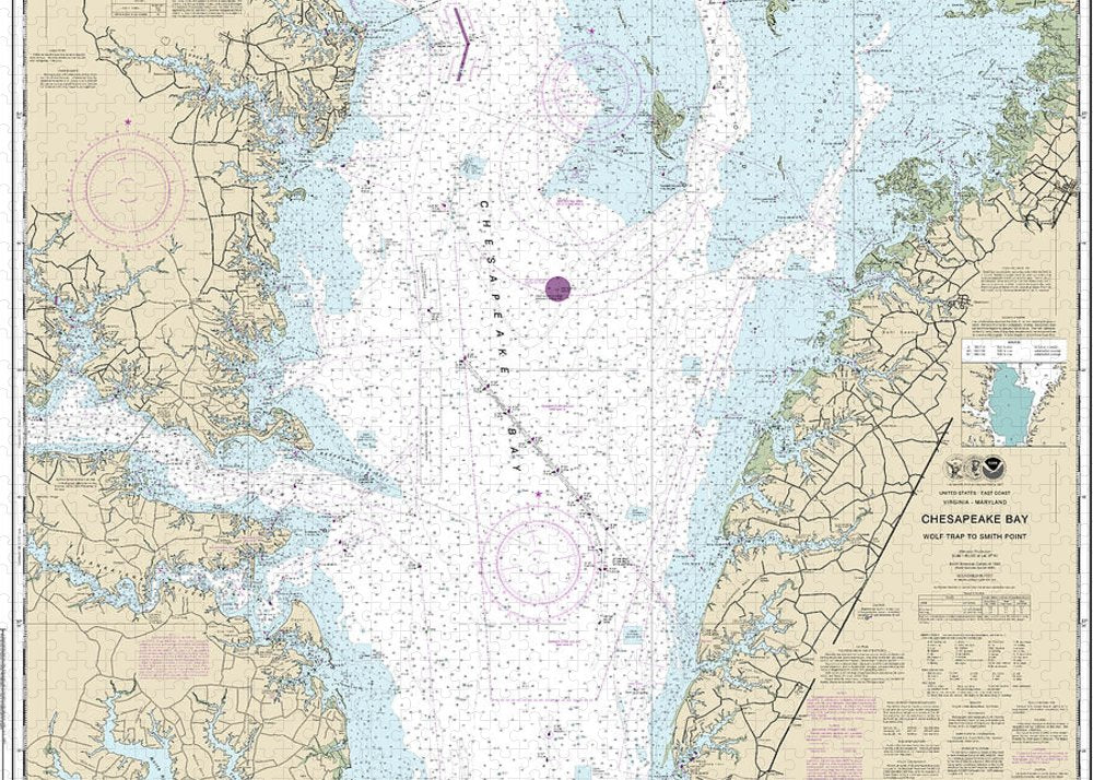Nautical Chart-12225 Chesapeake Bay Wolf Trap-smith Point - Puzzle