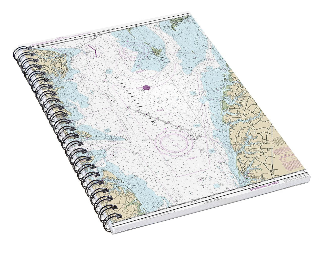 Nautical Chart-12225 Chesapeake Bay Wolf Trap-smith Point - Spiral Notebook