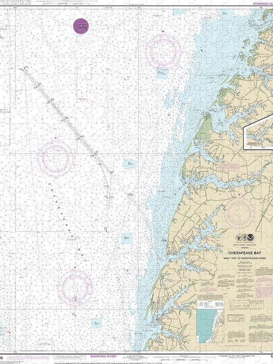 Nautical Chart 12226 Chesapeake Bay Wolf Trap Pungoteague Creek Puzzle
