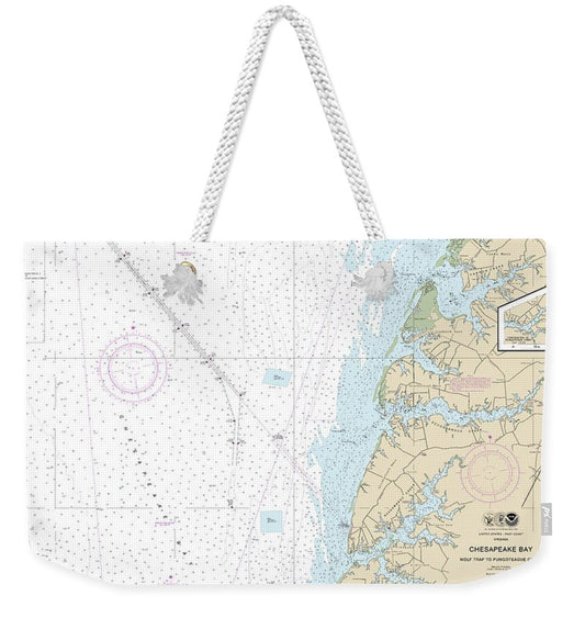 Nautical Chart-12226 Chesapeake Bay Wolf Trap-pungoteague Creek - Weekender Tote Bag