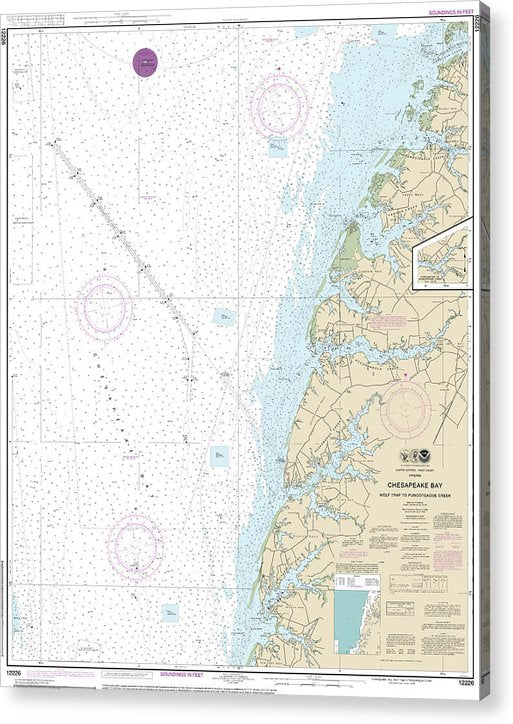 Nautical Chart-12226 Chesapeake Bay Wolf Trap-Pungoteague Creek  Acrylic Print