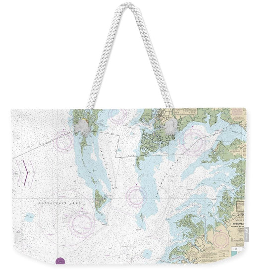 Nautical Chart-12228 Chesapeake Bay Pocomoke-tangier Sounds - Weekender Tote Bag