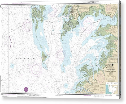 Nautical Chart-12228 Chesapeake Bay Pocomoke-Tangier Sounds  Acrylic Print