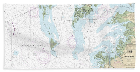 Nautical Chart 12228 Chesapeake Bay Pocomoke Tangier Sounds Bath Towel