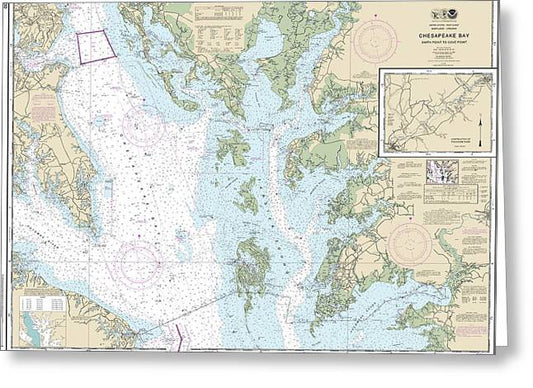 Nautical Chart-12230 Chesapeake Bay Smith Point-cove Point - Greeting Card