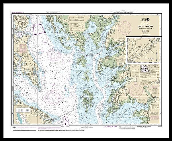 Nautical Chart-12230 Chesapeake Bay Smith Point-cove Point - Framed Print