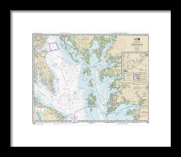 Nautical Chart-12230 Chesapeake Bay Smith Point-cove Point - Framed Print