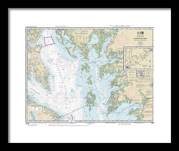 Nautical Chart-12230 Chesapeake Bay Smith Point-cove Point - Framed Print