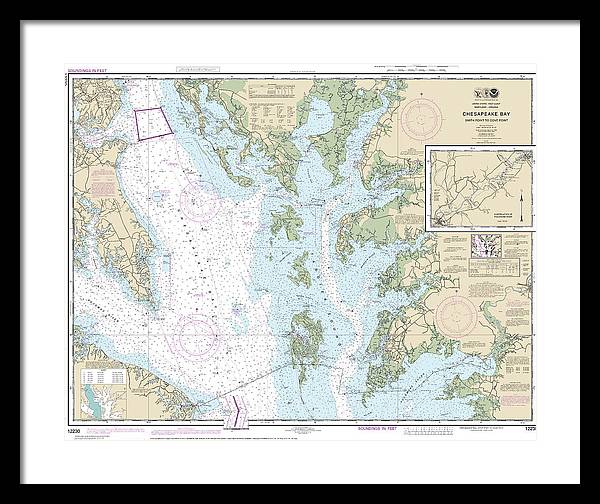 Nautical Chart-12230 Chesapeake Bay Smith Point-cove Point - Framed Print