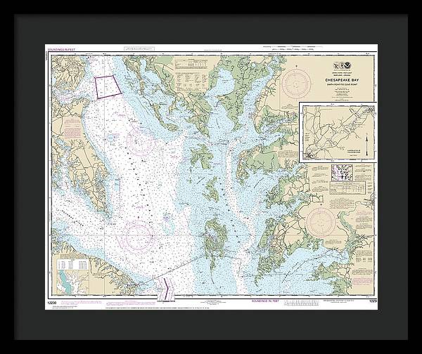 Nautical Chart-12230 Chesapeake Bay Smith Point-cove Point - Framed Print