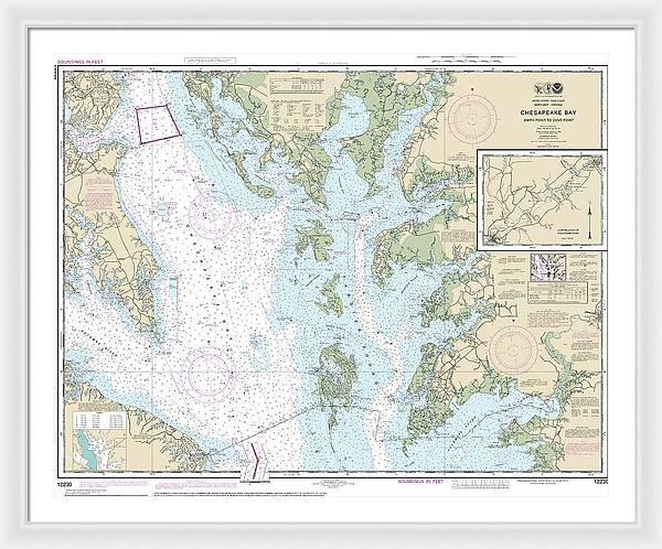 Nautical Chart-12230 Chesapeake Bay Smith Point-cove Point - Framed Print