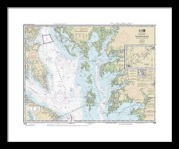 Nautical Chart-12230 Chesapeake Bay Smith Point-cove Point - Framed Print