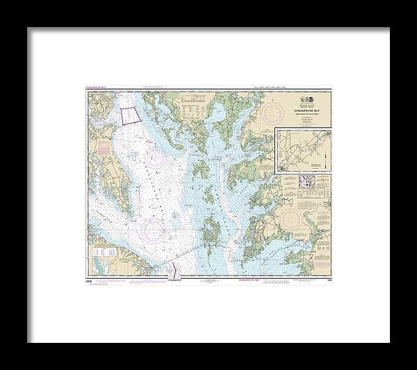 A beuatiful Framed Print of the Nautical Chart-12230 Chesapeake Bay Smith Point-Cove Point by SeaKoast