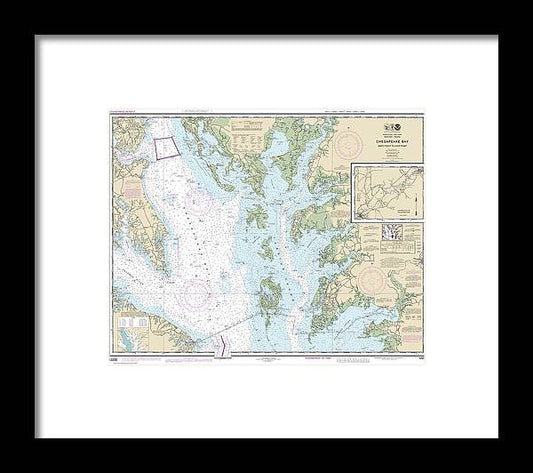 A beuatiful Framed Print of the Nautical Chart-12230 Chesapeake Bay Smith Point-Cove Point by SeaKoast