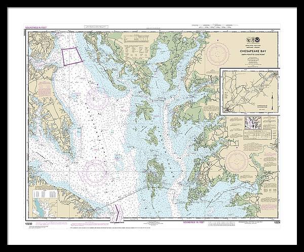 Nautical Chart-12230 Chesapeake Bay Smith Point-cove Point - Framed Print