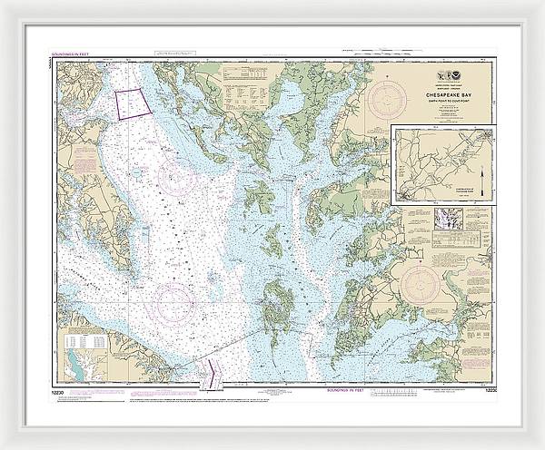 Nautical Chart-12230 Chesapeake Bay Smith Point-cove Point - Framed Print