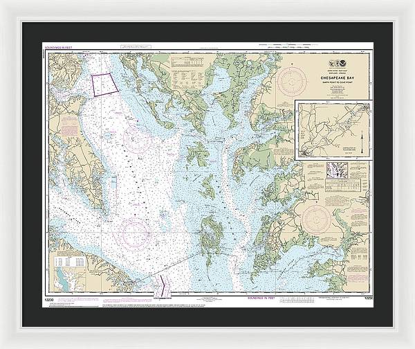 Nautical Chart-12230 Chesapeake Bay Smith Point-cove Point - Framed Print