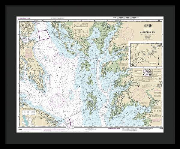 Nautical Chart-12230 Chesapeake Bay Smith Point-cove Point - Framed Print