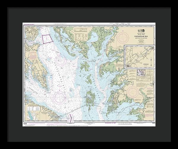 Nautical Chart-12230 Chesapeake Bay Smith Point-cove Point - Framed Print