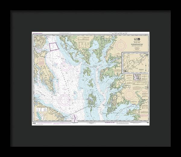 Nautical Chart-12230 Chesapeake Bay Smith Point-cove Point - Framed Print