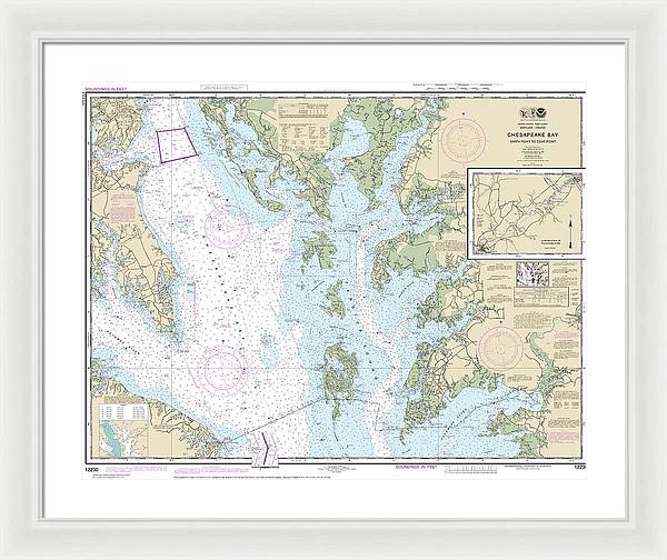 Nautical Chart-12230 Chesapeake Bay Smith Point-cove Point - Framed Print