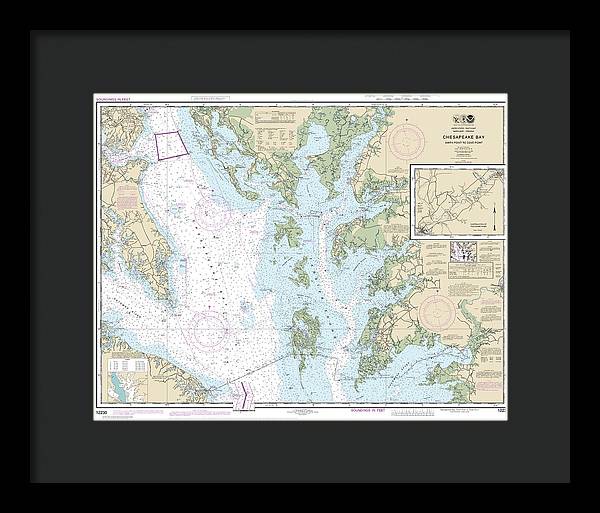 Nautical Chart-12230 Chesapeake Bay Smith Point-cove Point - Framed Print