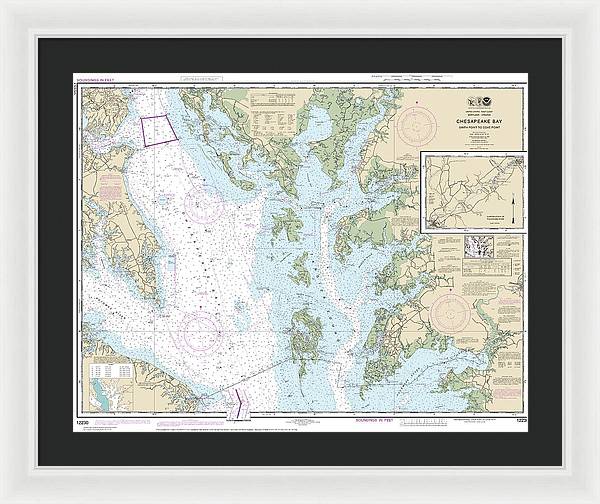 Nautical Chart-12230 Chesapeake Bay Smith Point-cove Point - Framed Print