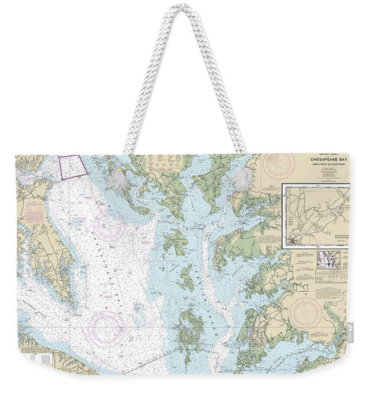 Nautical Chart-12230 Chesapeake Bay Smith Point-cove Point - Weekender Tote Bag