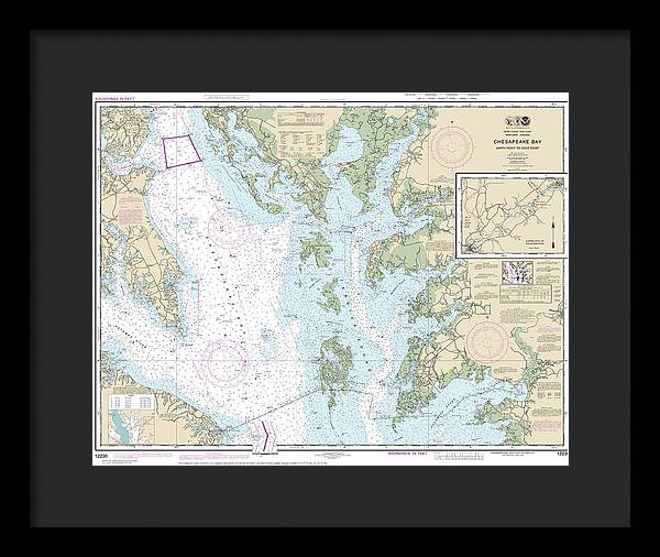 Nautical Chart-12230 Chesapeake Bay Smith Point-cove Point - Framed Print