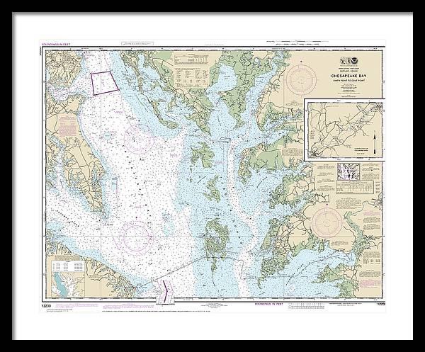 Nautical Chart-12230 Chesapeake Bay Smith Point-cove Point - Framed Print