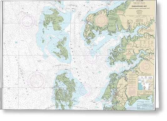 Nautical Chart-12231 Chesapeake Bay Tangier Sound Northern Part - Greeting Card