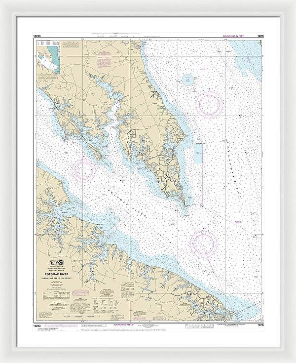 Nautical Chart-12233 Potomac River Chesapeake Bay-piney Point - Framed Print