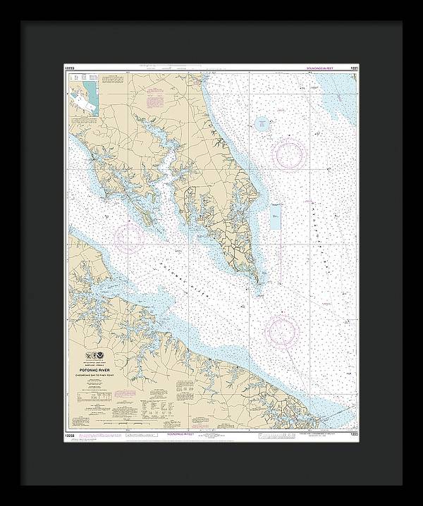 Nautical Chart-12233 Potomac River Chesapeake Bay-piney Point - Framed Print