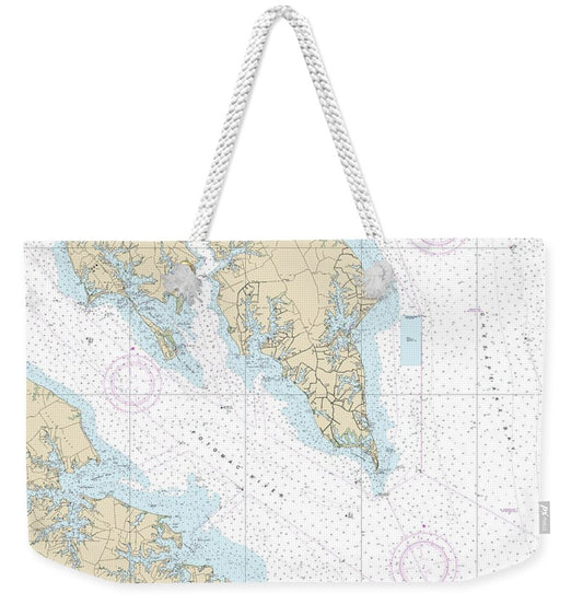 Nautical Chart-12233 Potomac River Chesapeake Bay-piney Point - Weekender Tote Bag