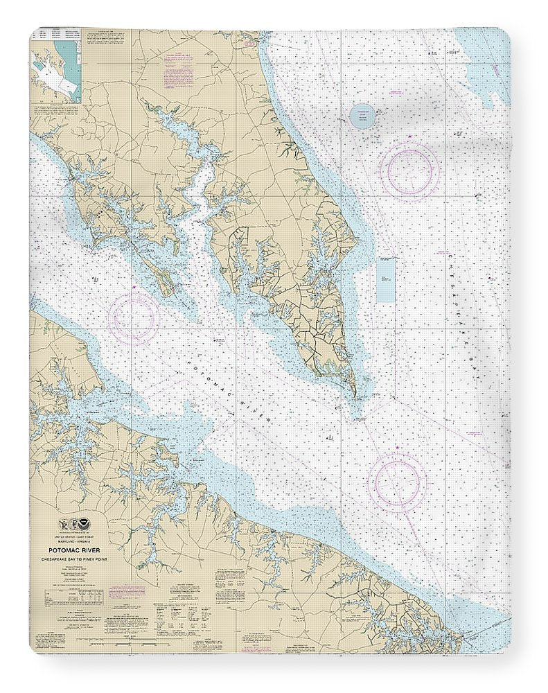 Nautical Chart-12233 Potomac River Chesapeake Bay-piney Point - Blanket