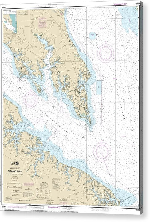 Nautical Chart-12233 Potomac River Chesapeake Bay-Piney Point  Acrylic Print