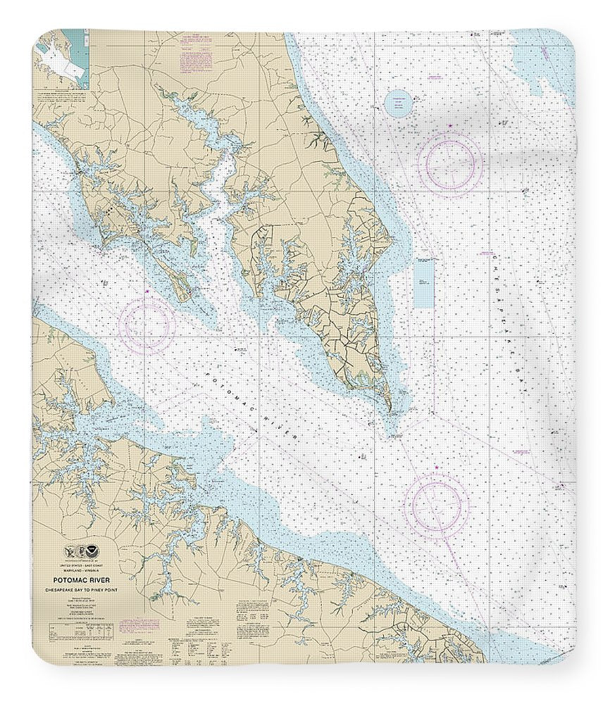 Nautical Chart-12233 Potomac River Chesapeake Bay-piney Point - Blanket