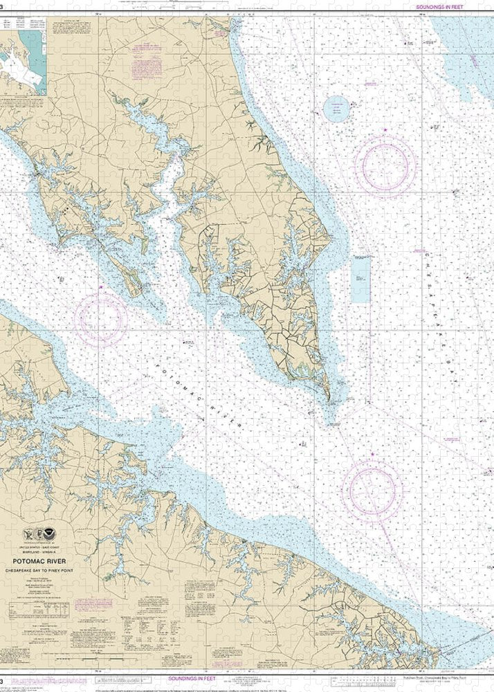 Nautical Chart-12233 Potomac River Chesapeake Bay-piney Point - Puzzle