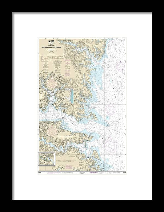A beuatiful Framed Print of the Nautical Chart-12235 Chesapeake Bay Rappahannock River Entrance, Piankatank-Great Wicomico Rivers by SeaKoast