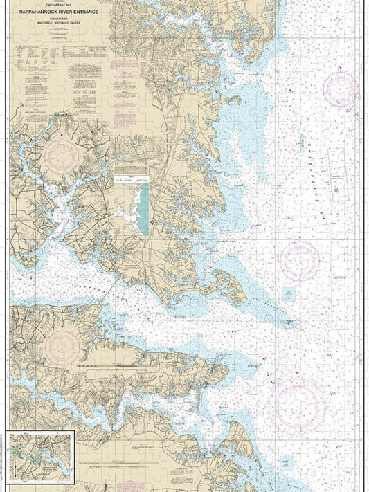 Nautical Chart 12235 Chesapeake Bay Rappahannock River Entrance, Piankatank Great Wicomico Rivers Puzzle