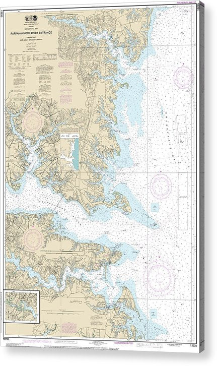 Nautical Chart-12235 Chesapeake Bay Rappahannock River Entrance, Piankatank-Great Wicomico Rivers  Acrylic Print