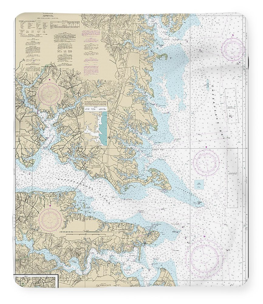 Nautical Chart-12235 Chesapeake Bay Rappahannock River Entrance, Piankatank-great Wicomico Rivers - Blanket