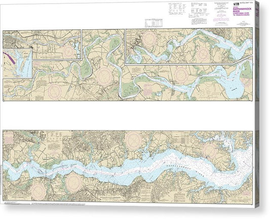Nautical Chart-12237 Rappahannock River Corrotoman River-Fredericksburg  Acrylic Print