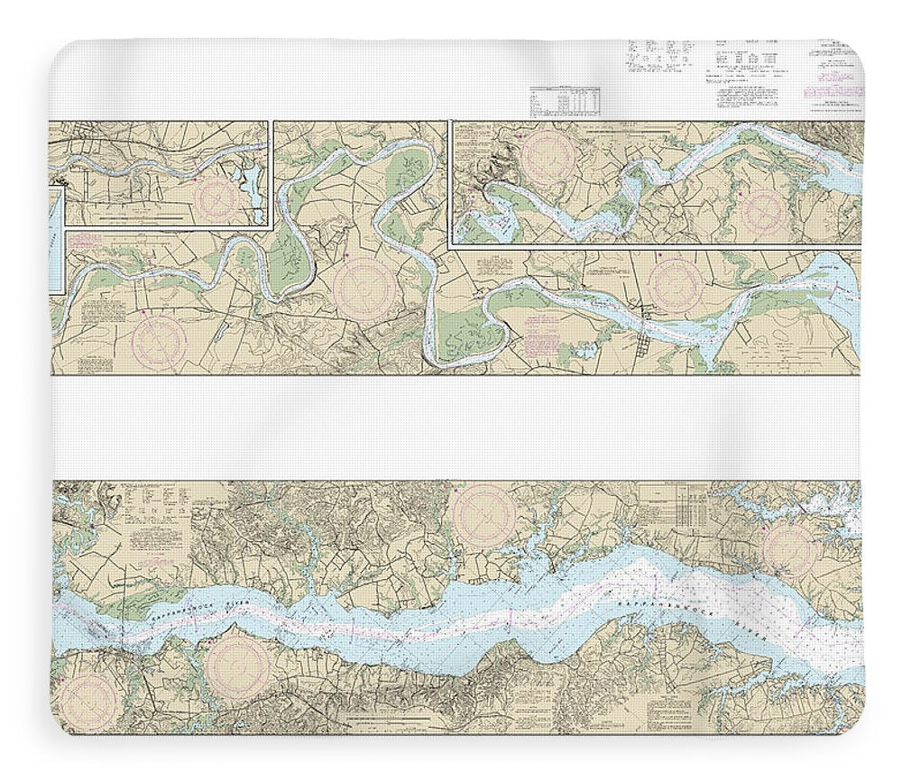 Nautical Chart-12237 Rappahannock River Corrotoman River-fredericksburg - Blanket