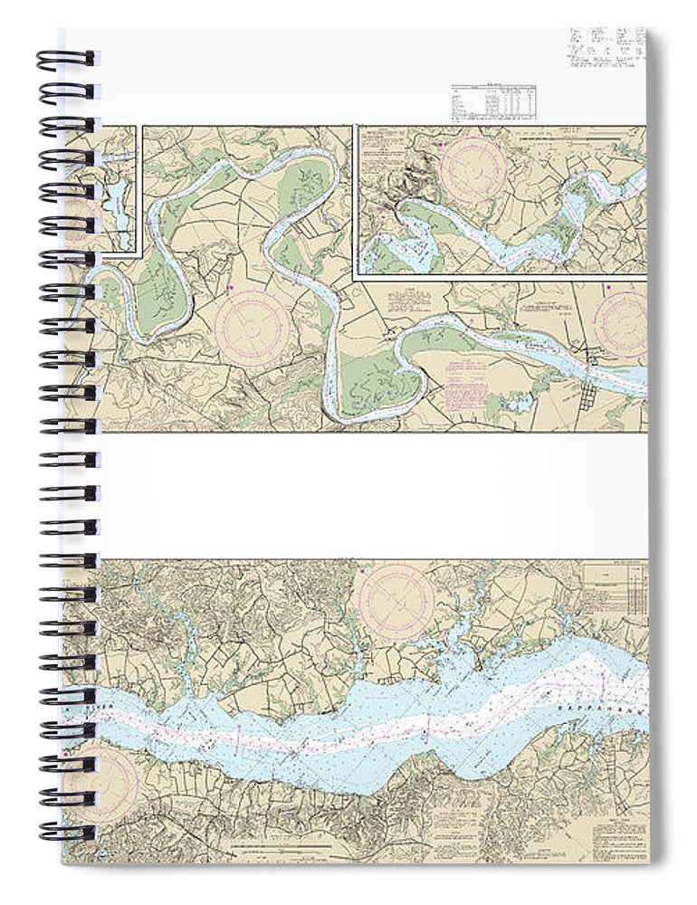 Nautical Chart 12237 Rappahannock River Corrotoman River Fredericksburg Spiral Notebook
