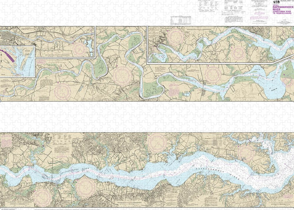Nautical Chart-12237 Rappahannock River Corrotoman River-fredericksburg - Puzzle